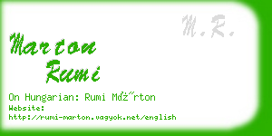 marton rumi business card